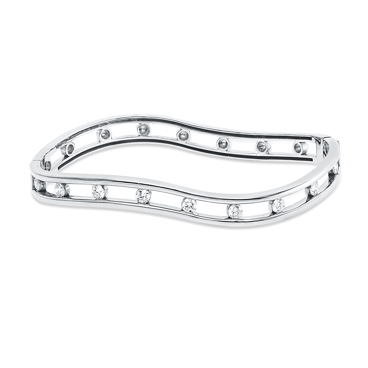 diamond full cut exclusive bangle in white gold