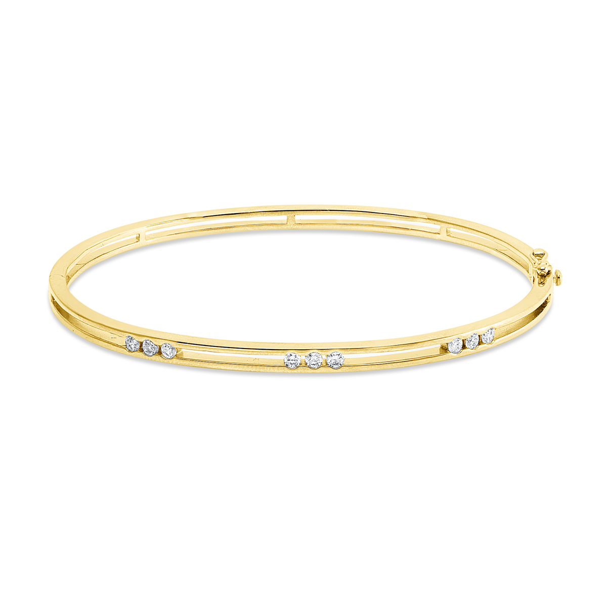 diamond full cut modern woman bangle in yellow gold