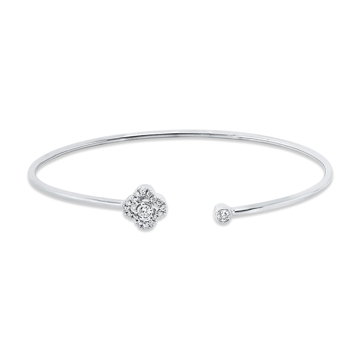 diamond full cut modern woman bangle in white gold