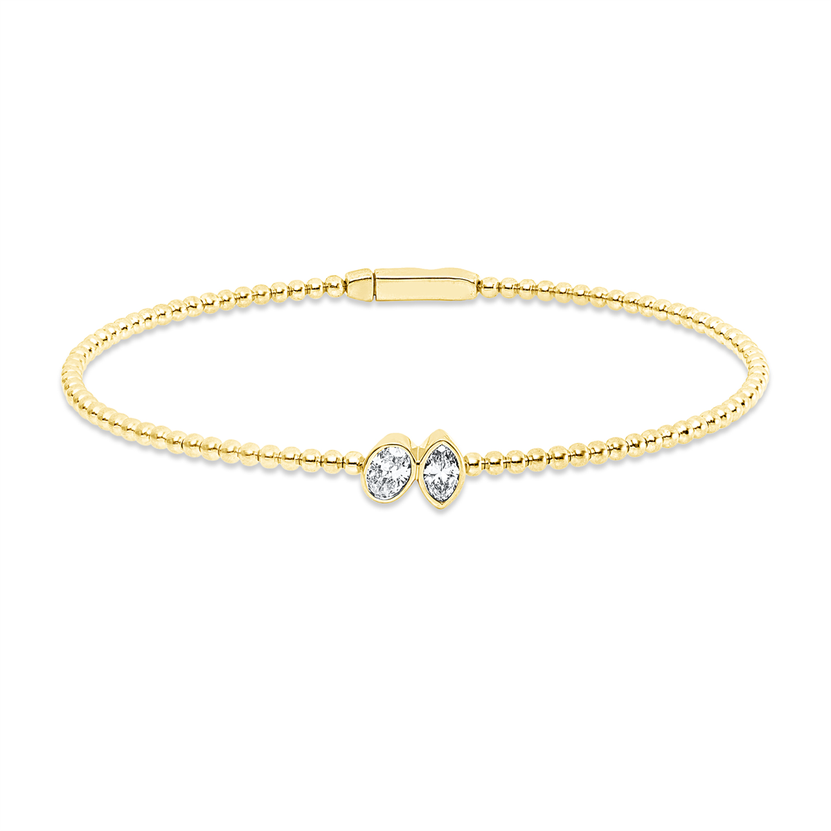 marquise modern woman bangle in yellow gold