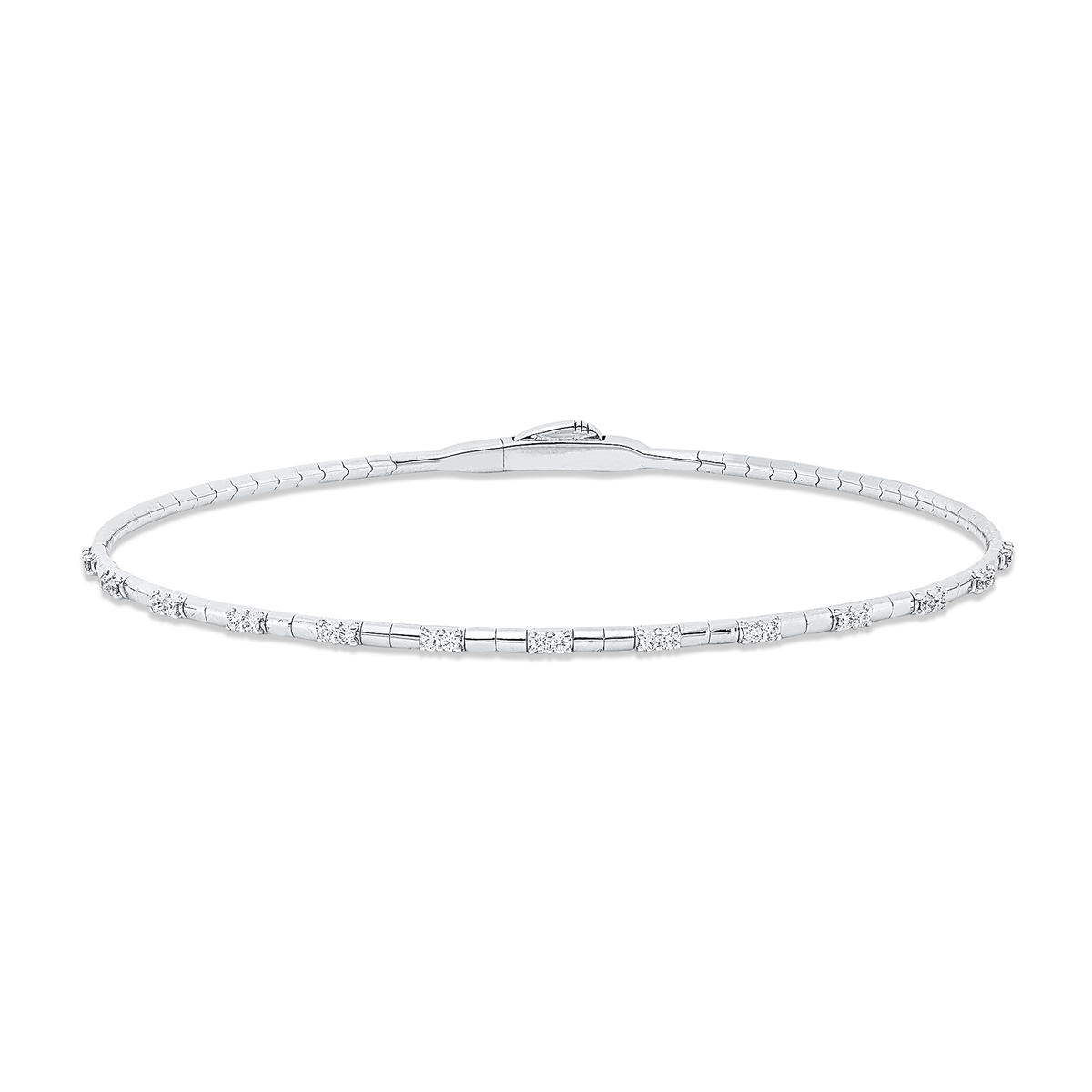diamond full cut modern woman bangle in white gold