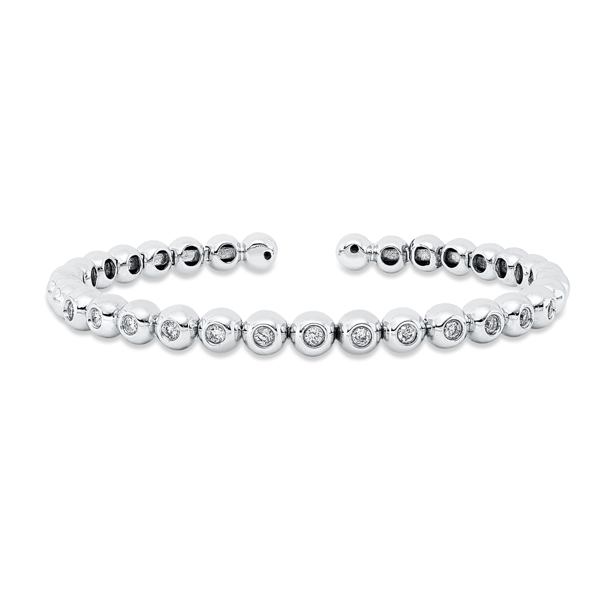 diamond full cut exclusive bangle in white gold