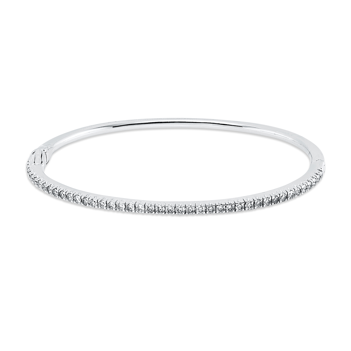 diamond full cut modern woman bangle in white gold