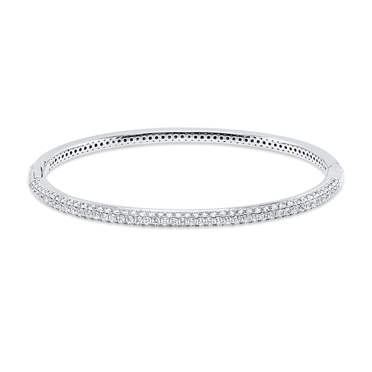 diamond full cut multi-stone bangle in white gold