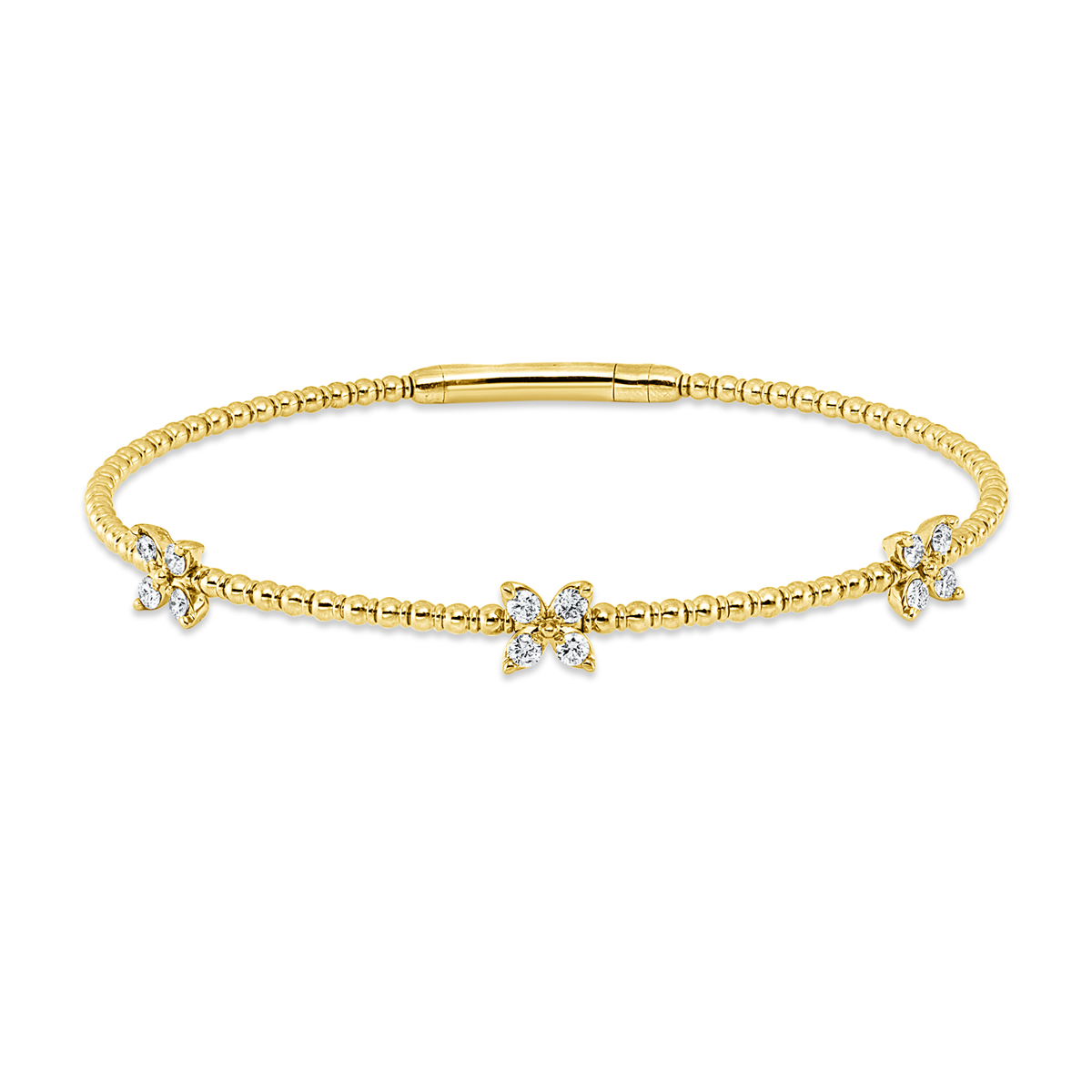 diamond full cut modern woman bangle in yellow gold
