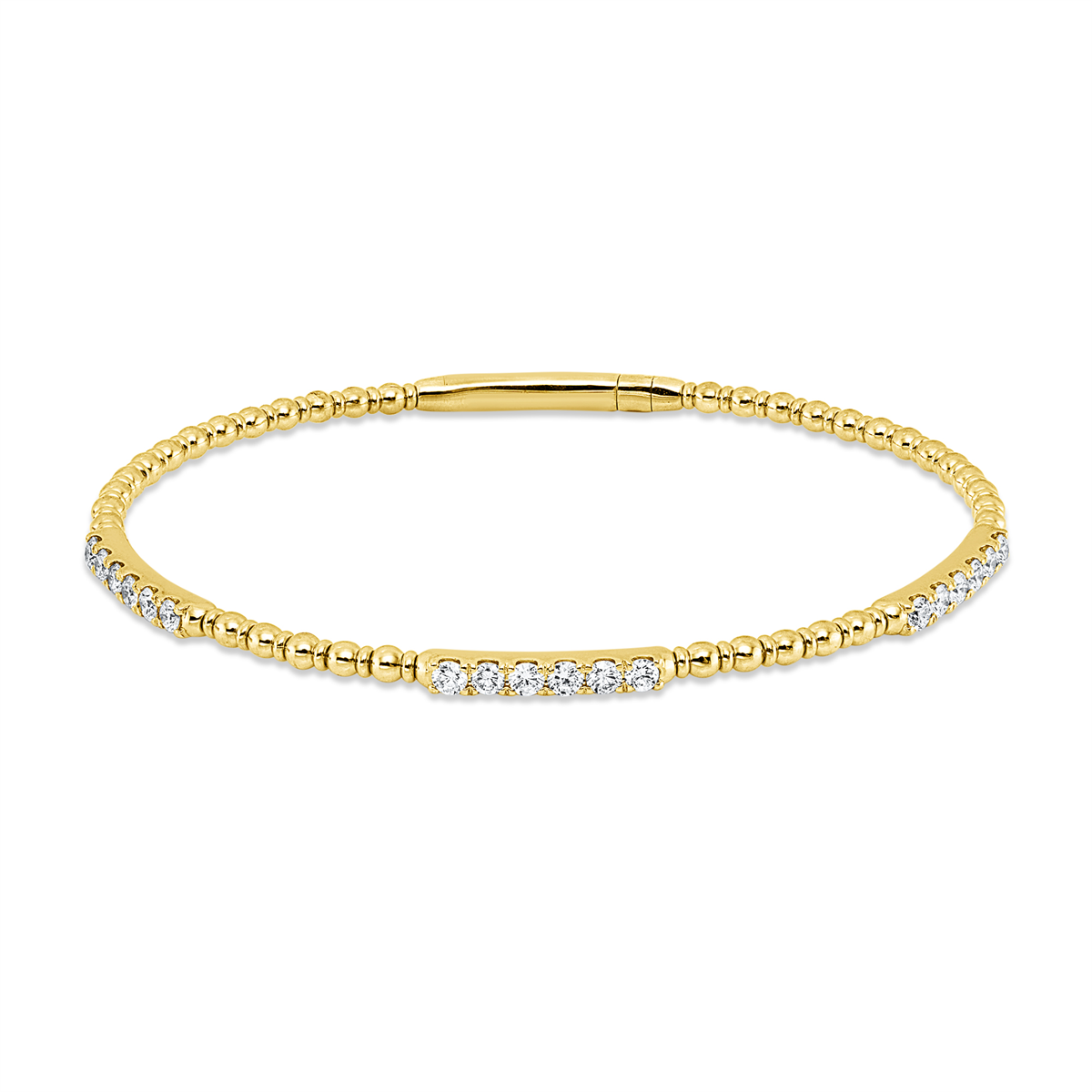 diamond full cut modern woman bangle in yellow gold