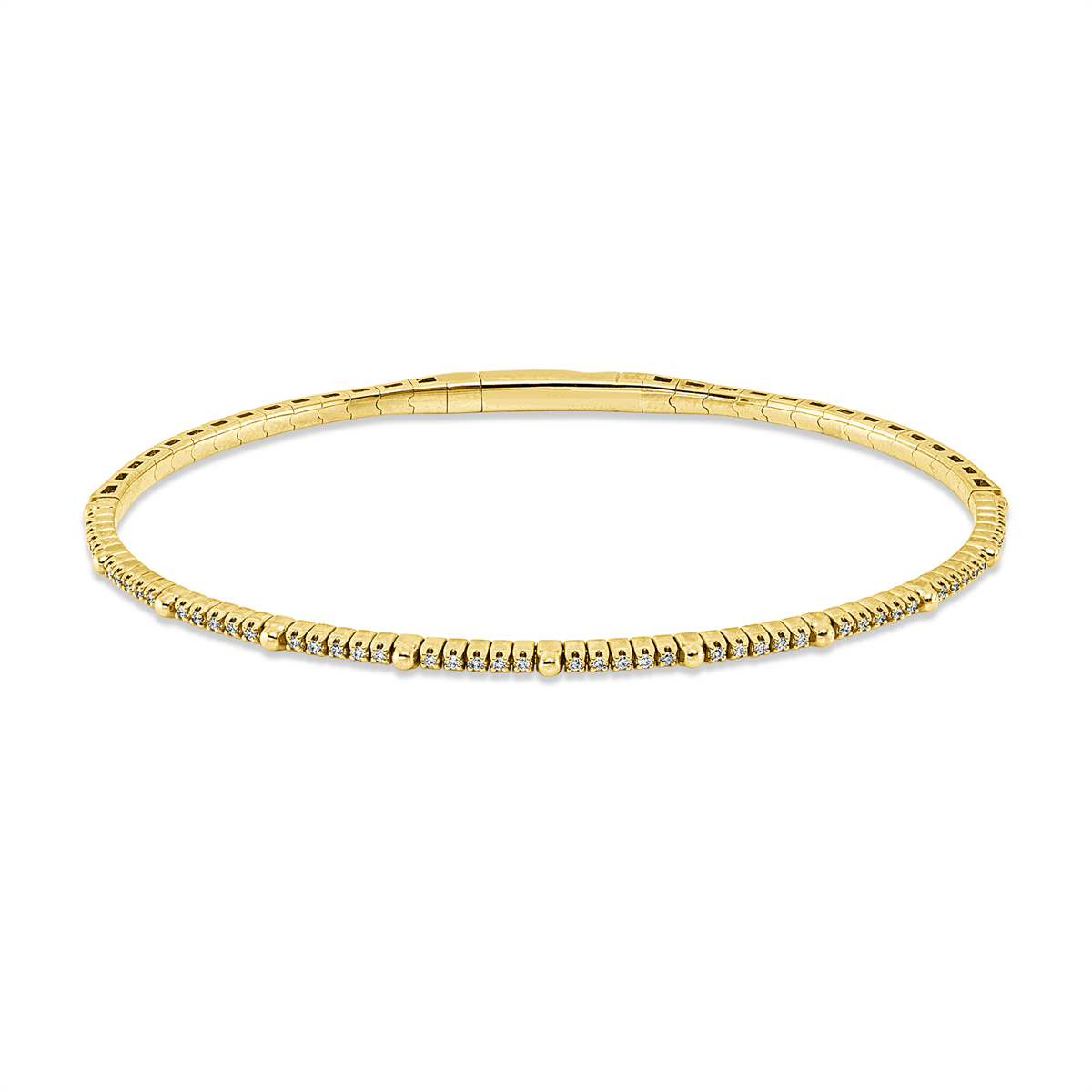 diamond full cut modern woman bangle in yellow gold