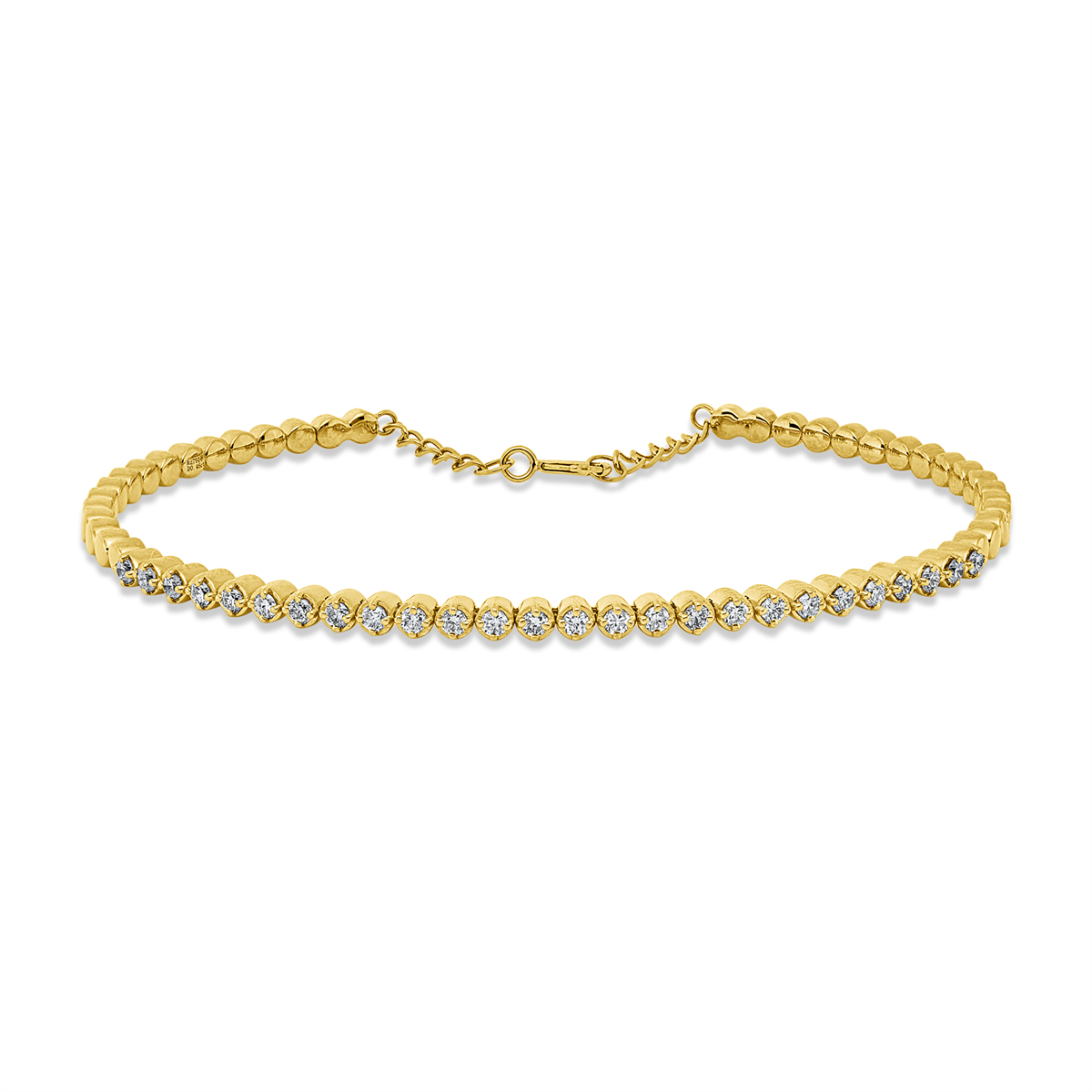 diamond full cut modern woman bangle in yellow gold