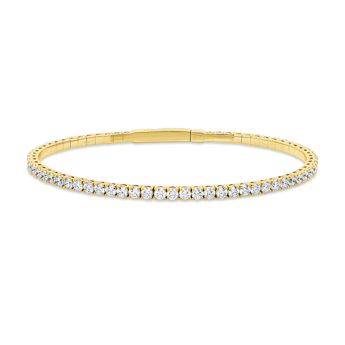 diamond full cut multi-stone bangle in yellow gold