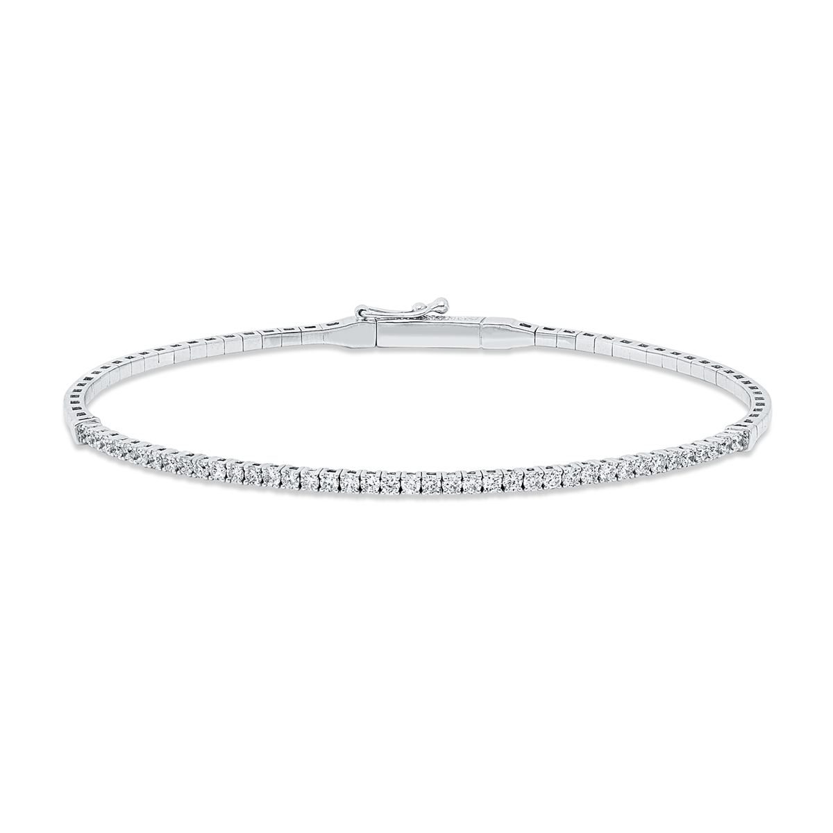 diamond full cut modern woman bangle in white gold