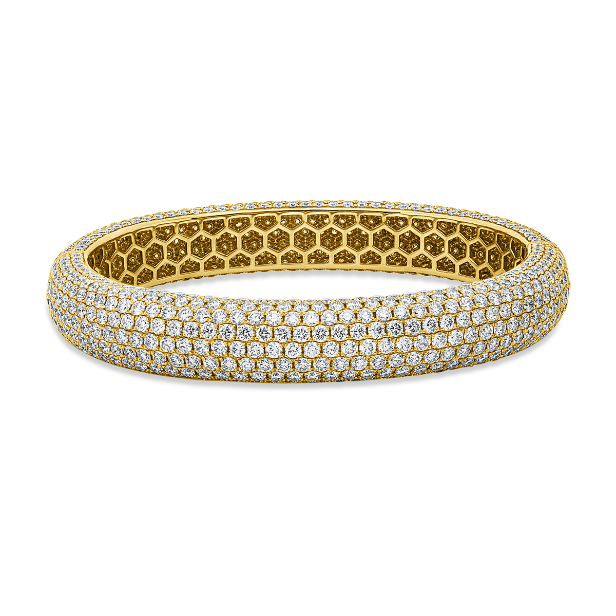 diamond full cut exclusive bangle in yellow gold