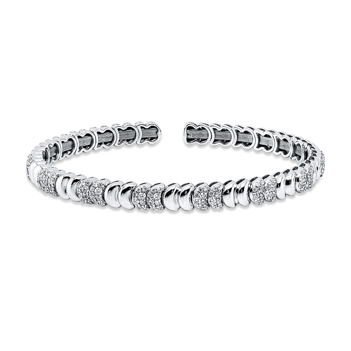 diamond full cut exclusive bangle in white gold
