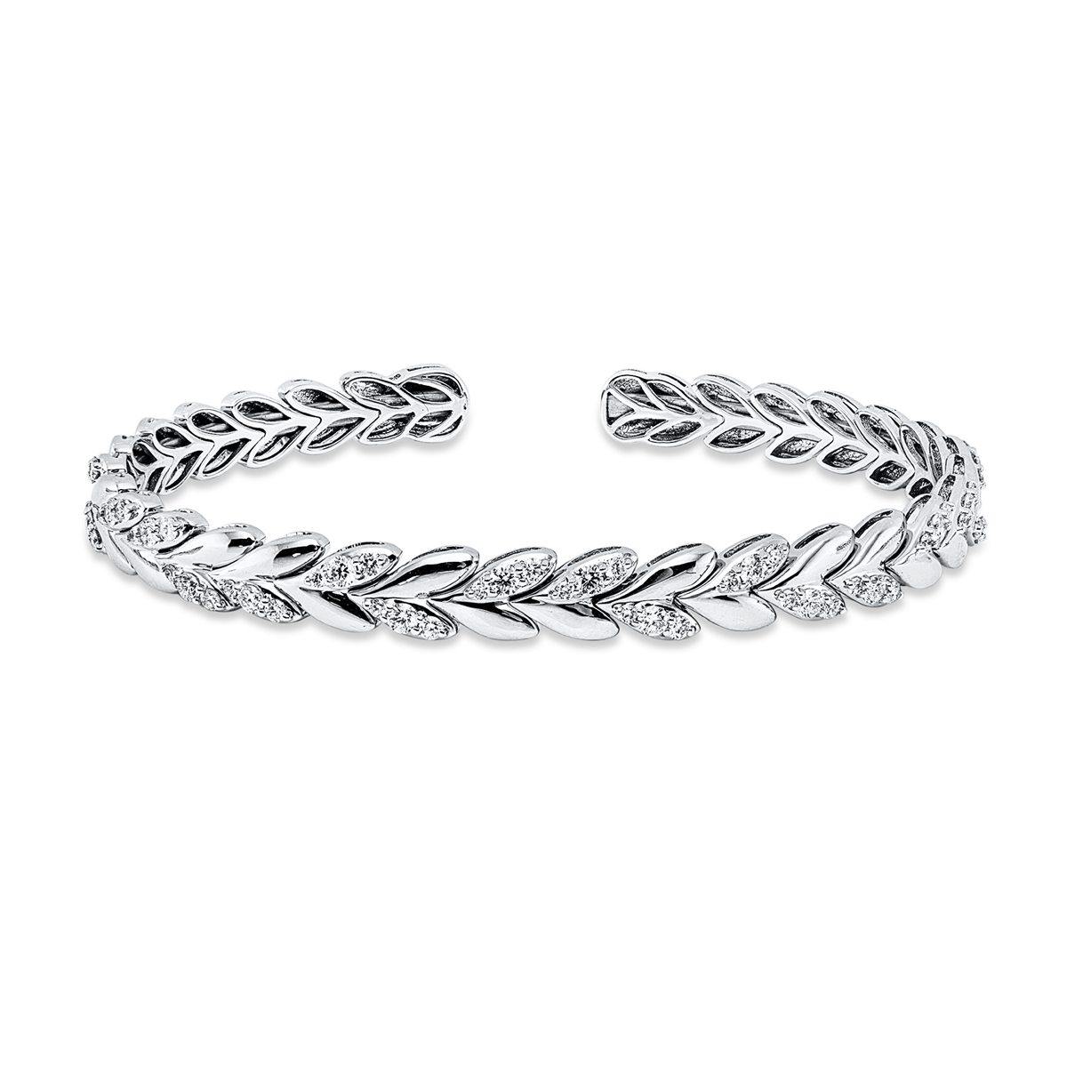 diamond full cut exclusive bangle in white gold