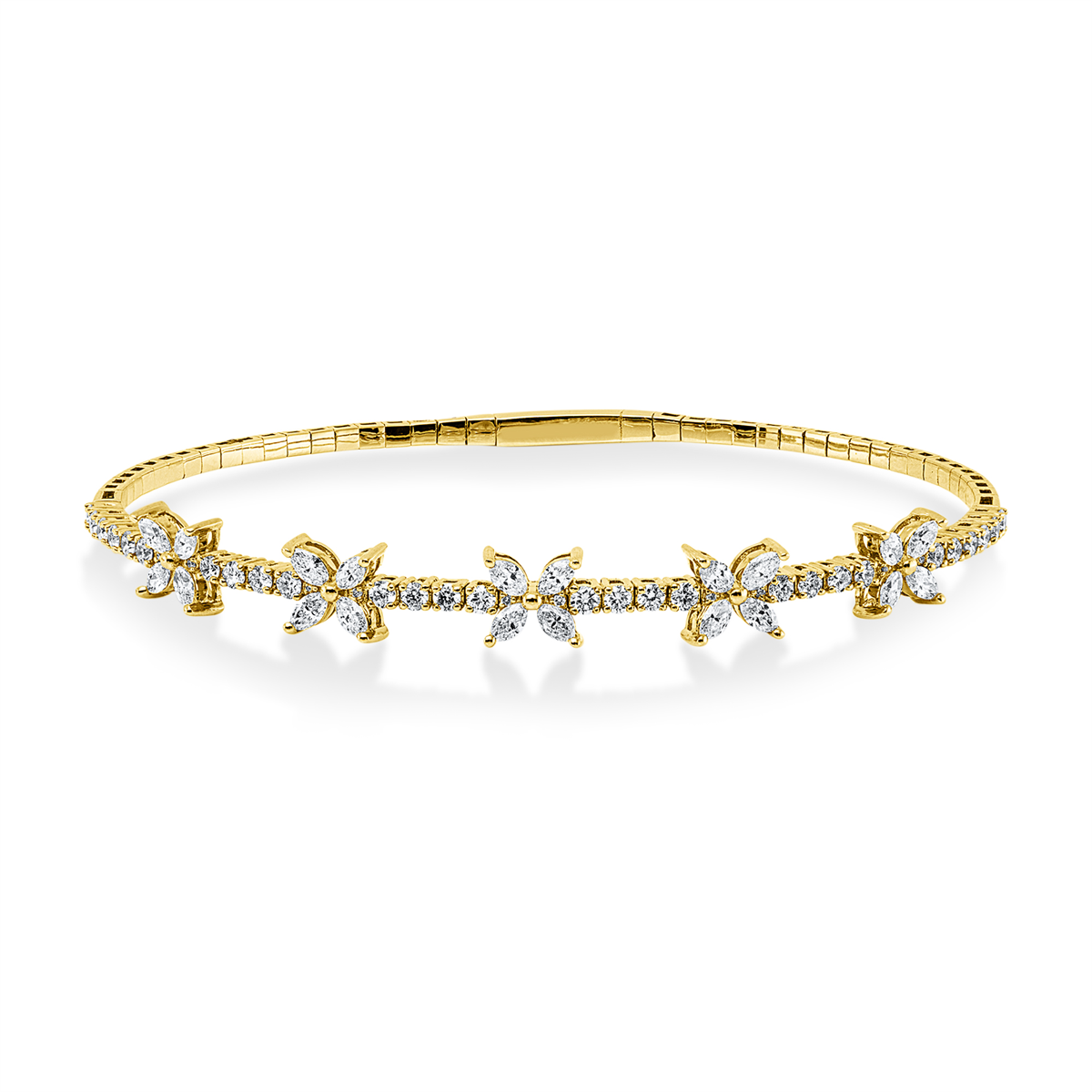 diamond full cut exclusive bangle in yellow gold