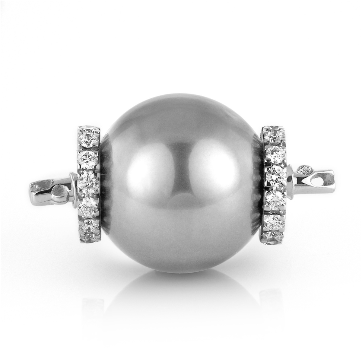 diamond full cut pearl pearls in white gold