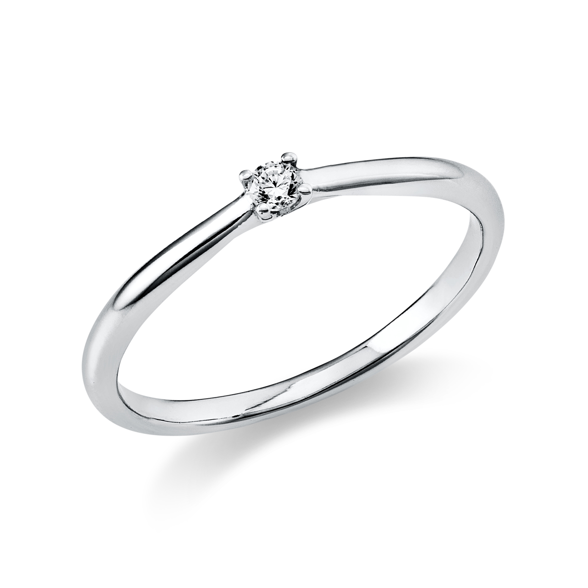 diamond full cut  solitaire ring in white gold