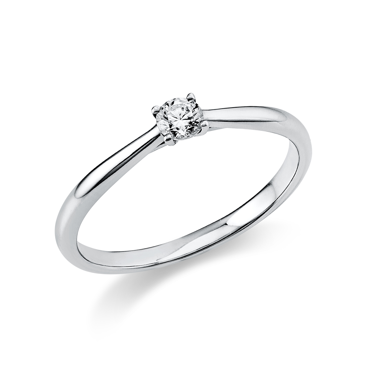 diamond full cut  solitaire ring in white gold