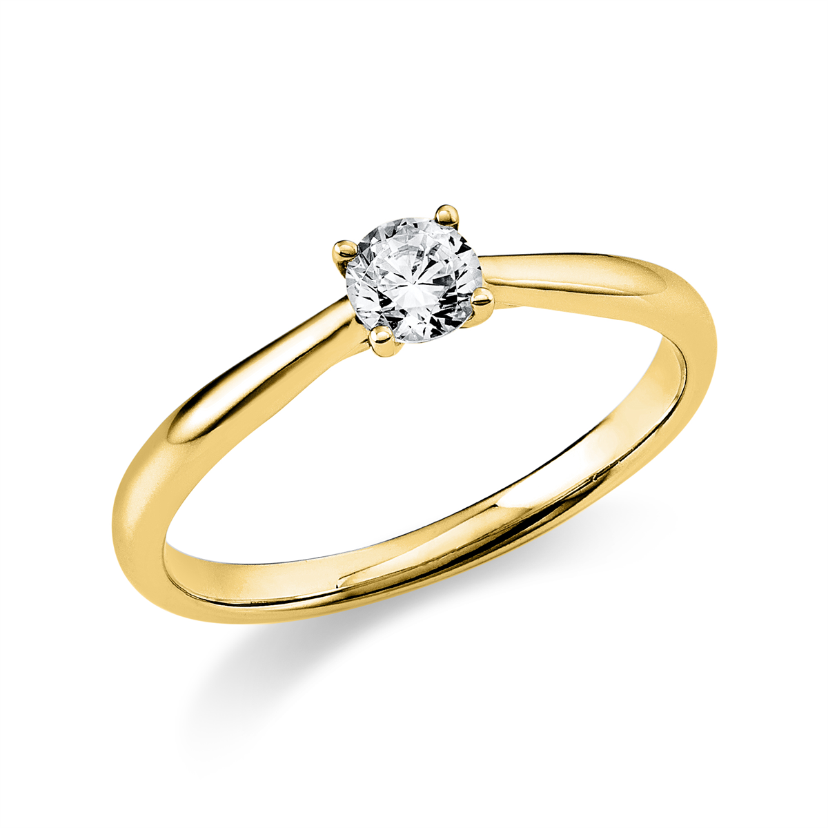 diamond full cut  solitaire ring in yellow gold