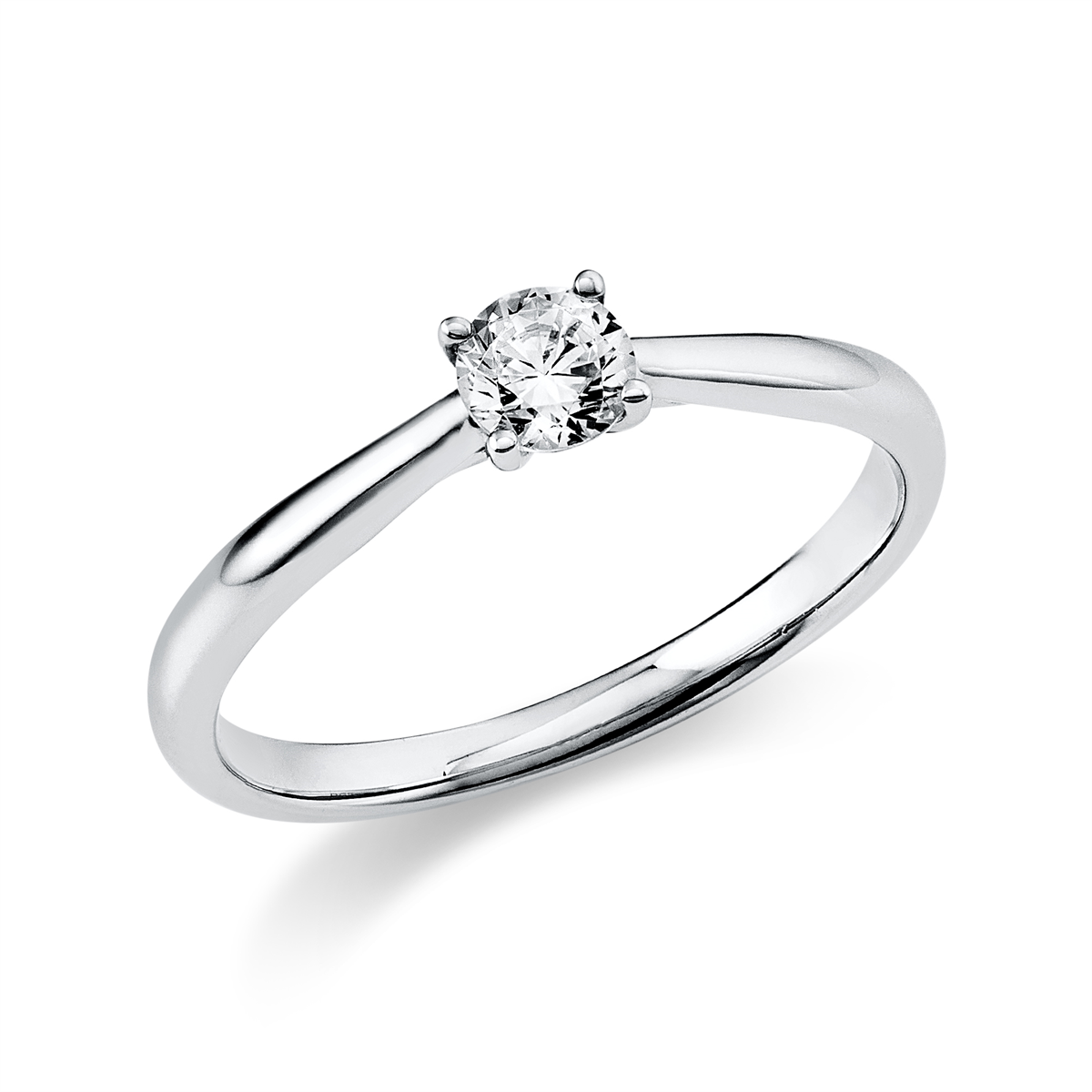 diamond full cut  solitaire ring in white gold