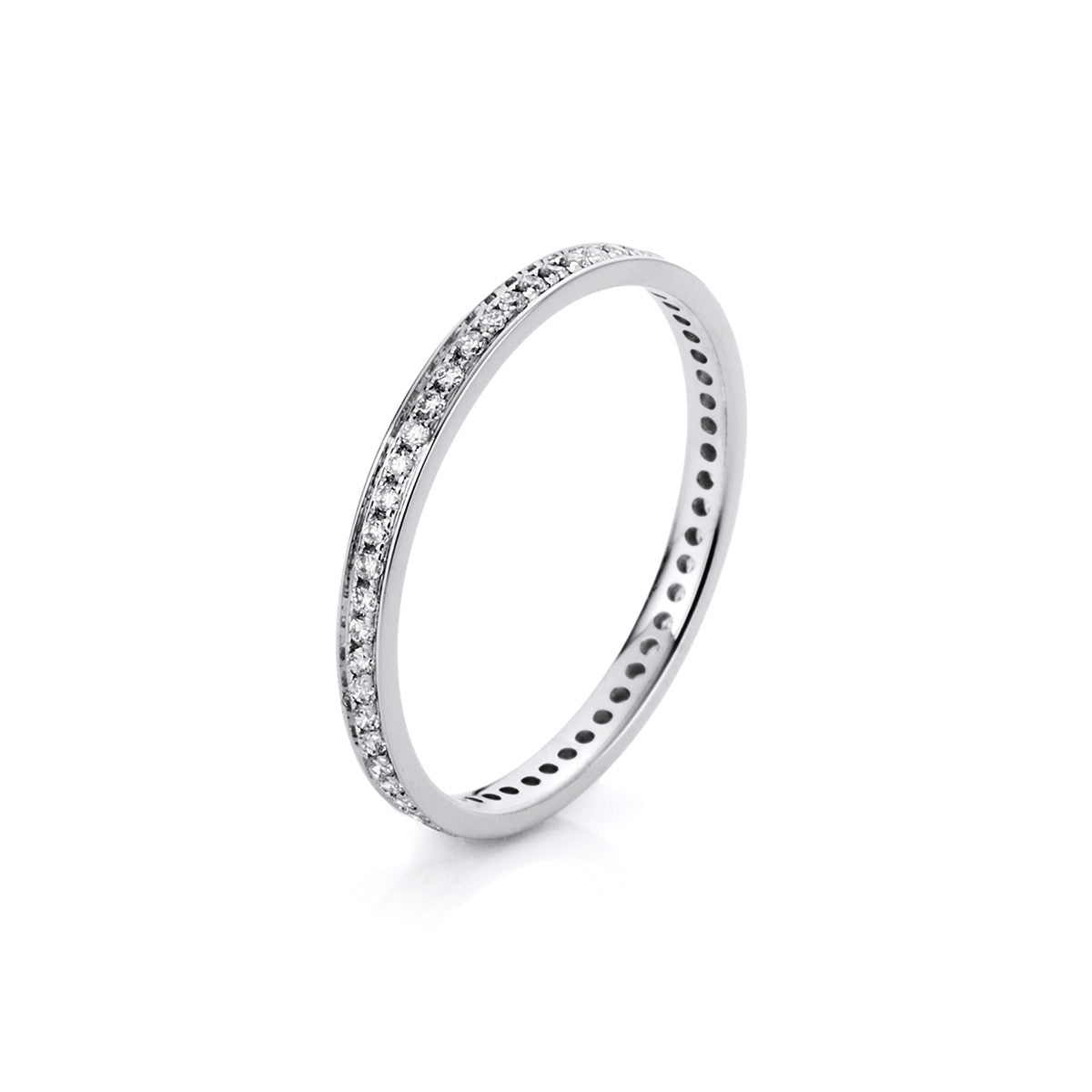 diamond full cut  eternity full ring in white gold