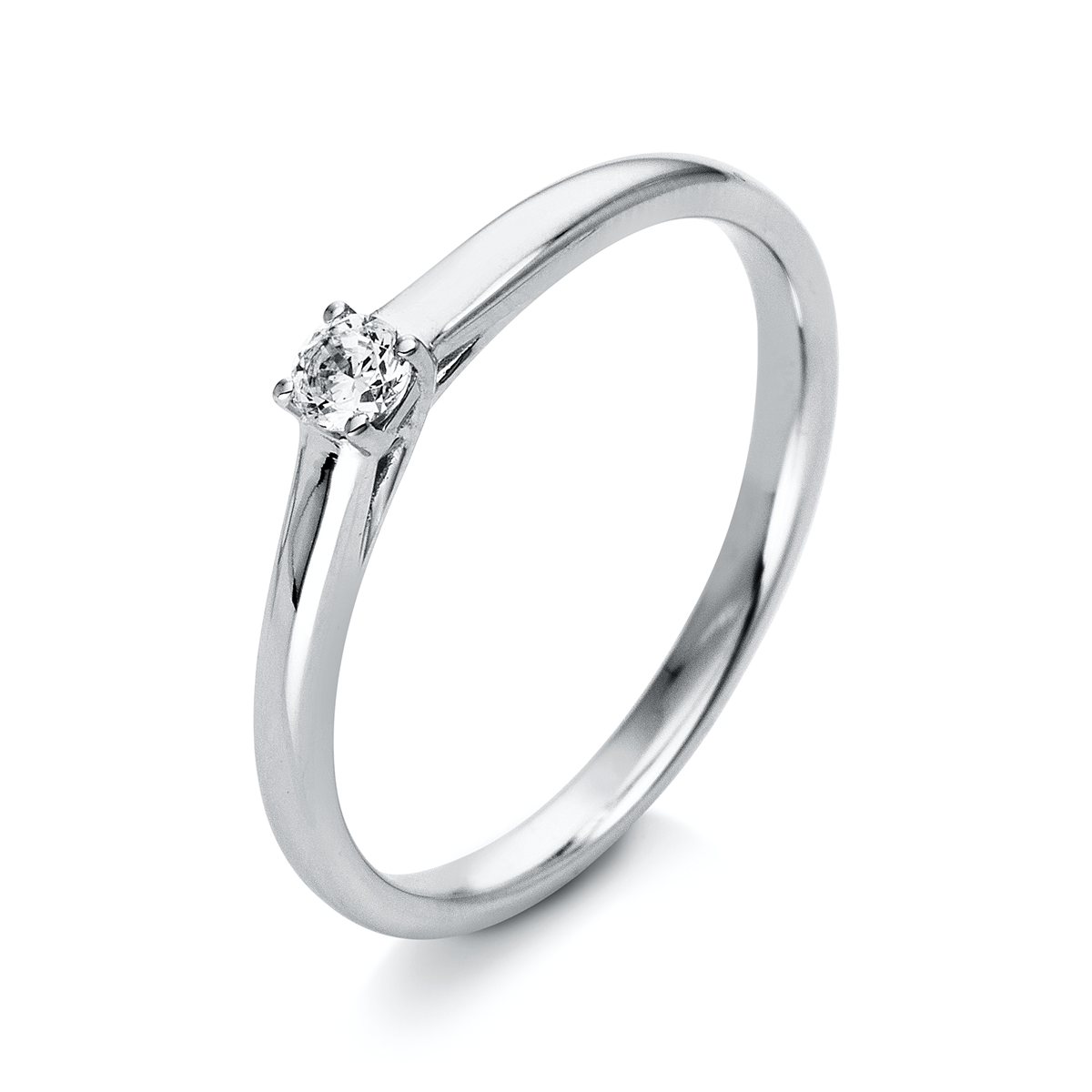 diamond full cut  solitaire ring in white gold