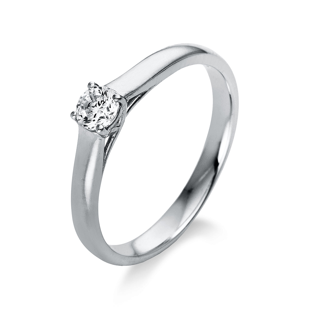 diamond full cut  solitaire ring in white gold