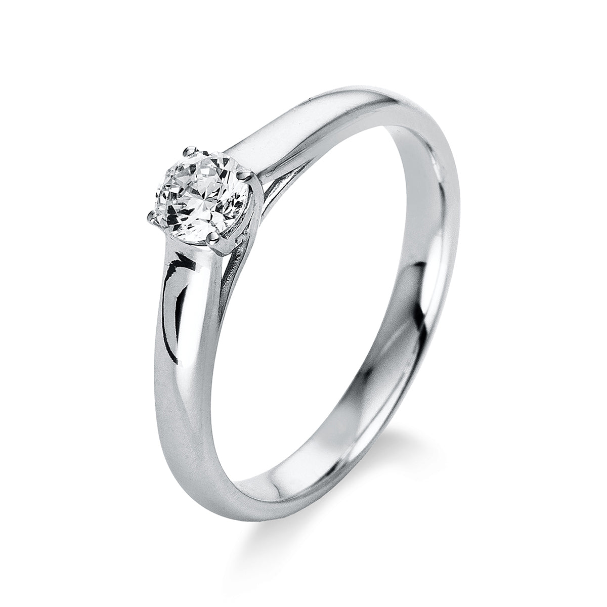 diamond full cut  solitaire ring in white gold