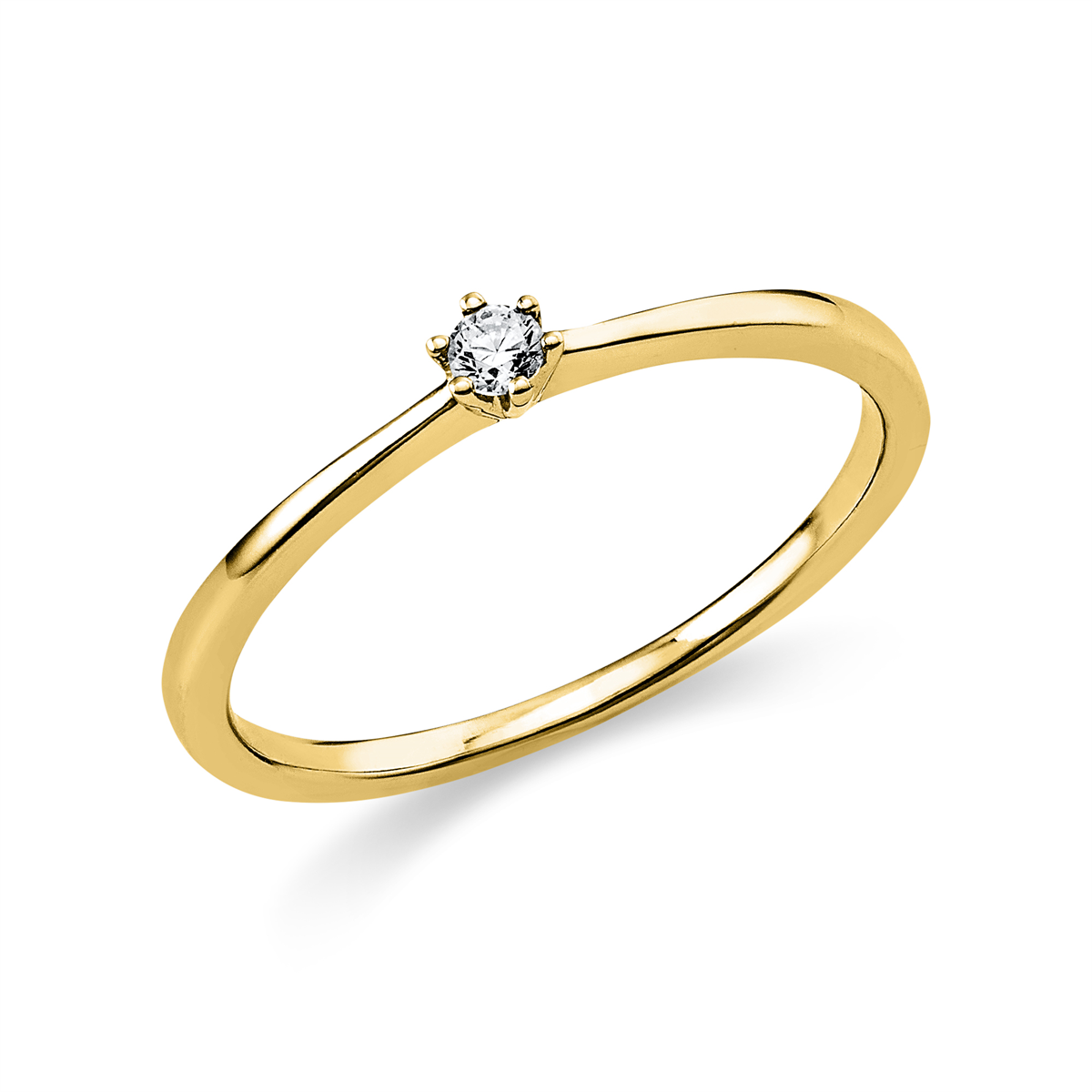 diamond full cut  solitaire ring in yellow gold