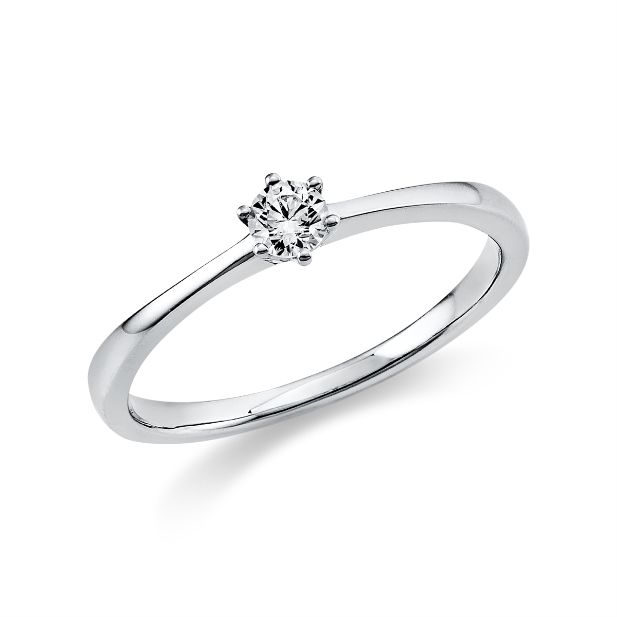 diamond full cut  solitaire ring in white gold