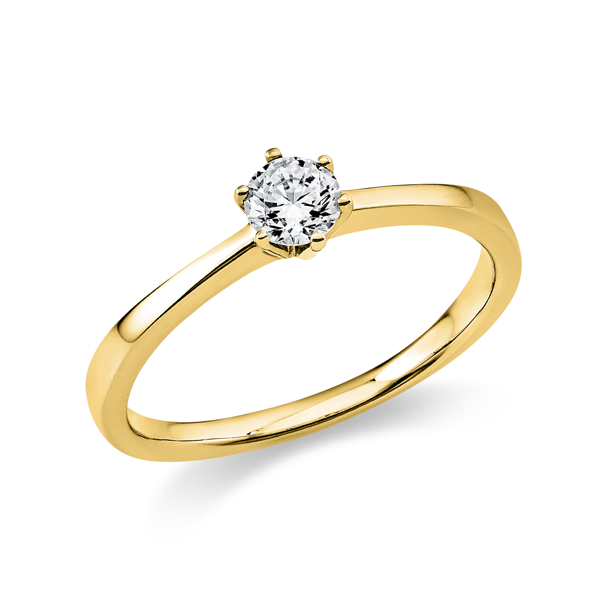 diamond full cut  solitaire ring in yellow gold