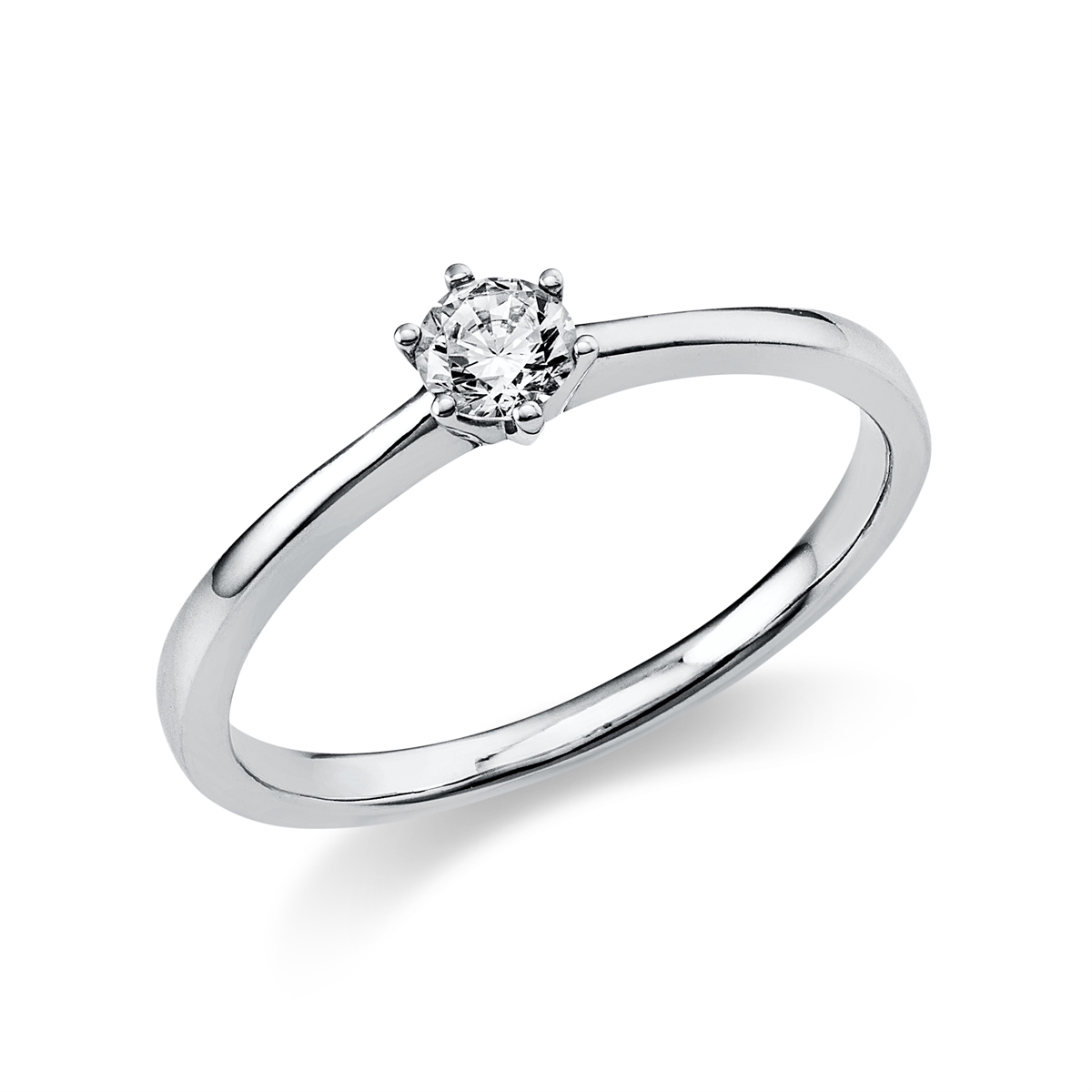 diamond full cut  solitaire ring in white gold