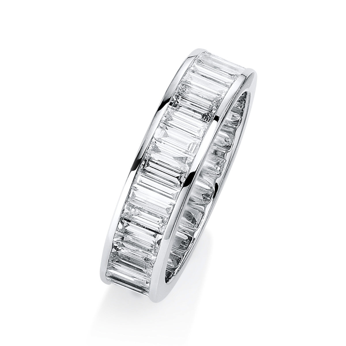 baguette  baguette ring in white gold