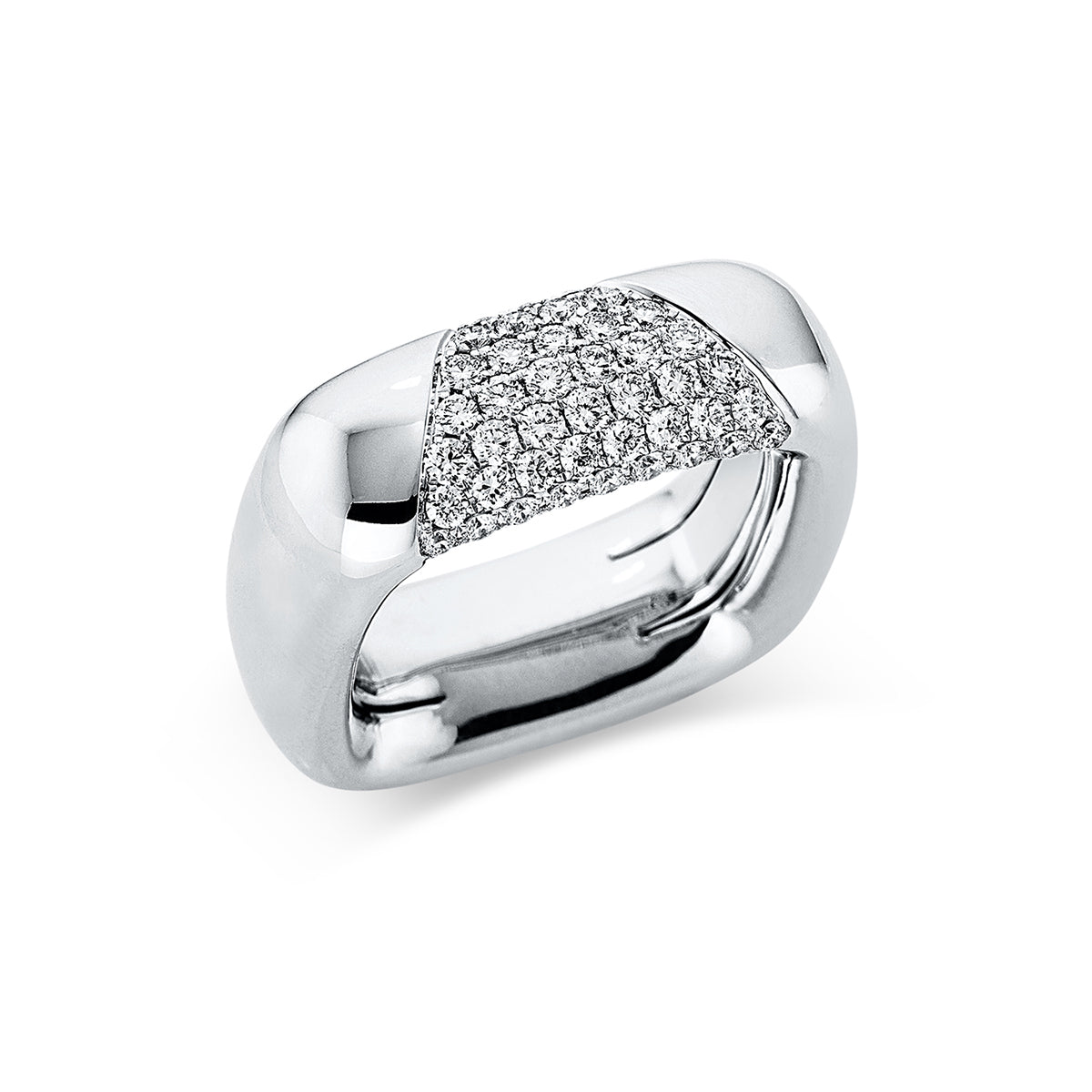 diamond full cut  multi-stone ring in white gold