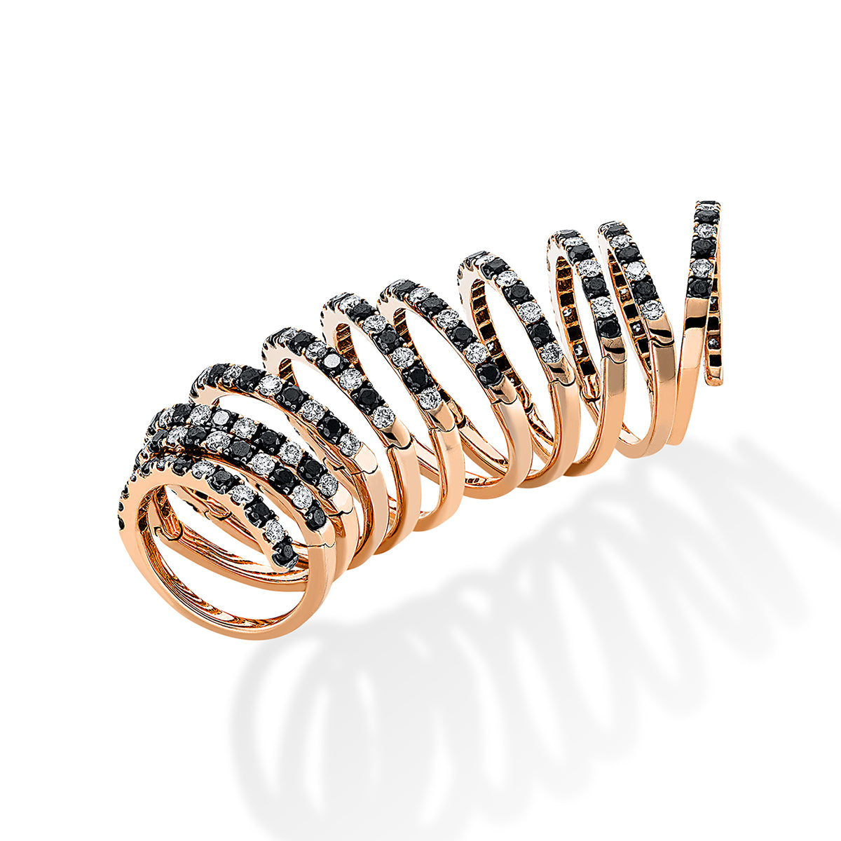 diamond full cut  fancy colored diamond ring in red gold