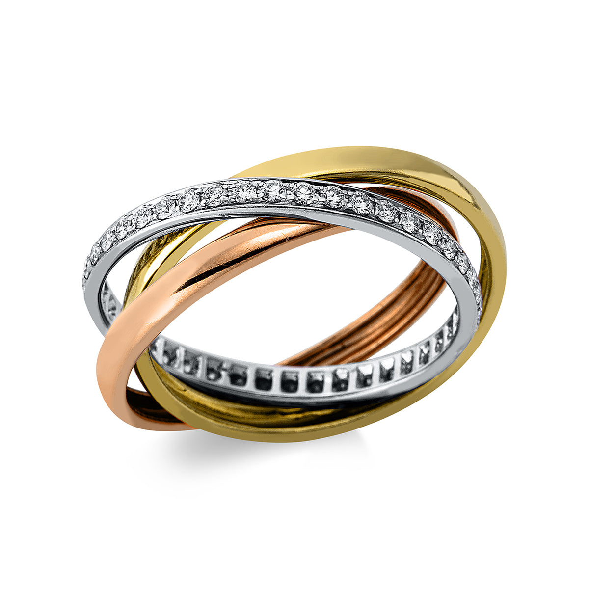 diamond full cut  modern woman ring in whitegold /yellowgold /redgold