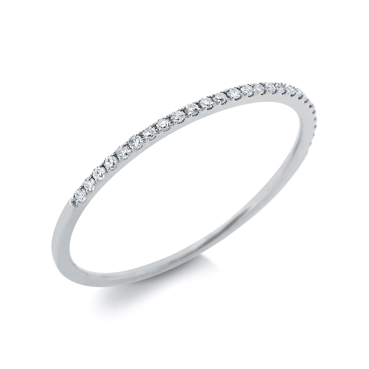 diamond single cut  eternity half ring in white gold