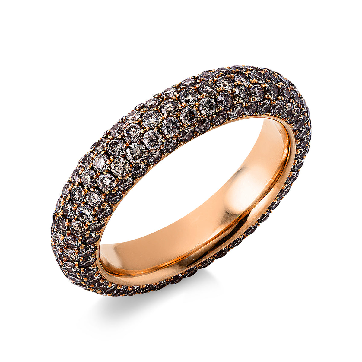 diamond full cut  pavé ring in red gold