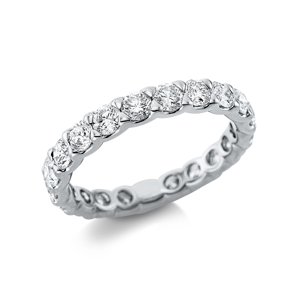 diamond full cut  eternity full ring in white gold
