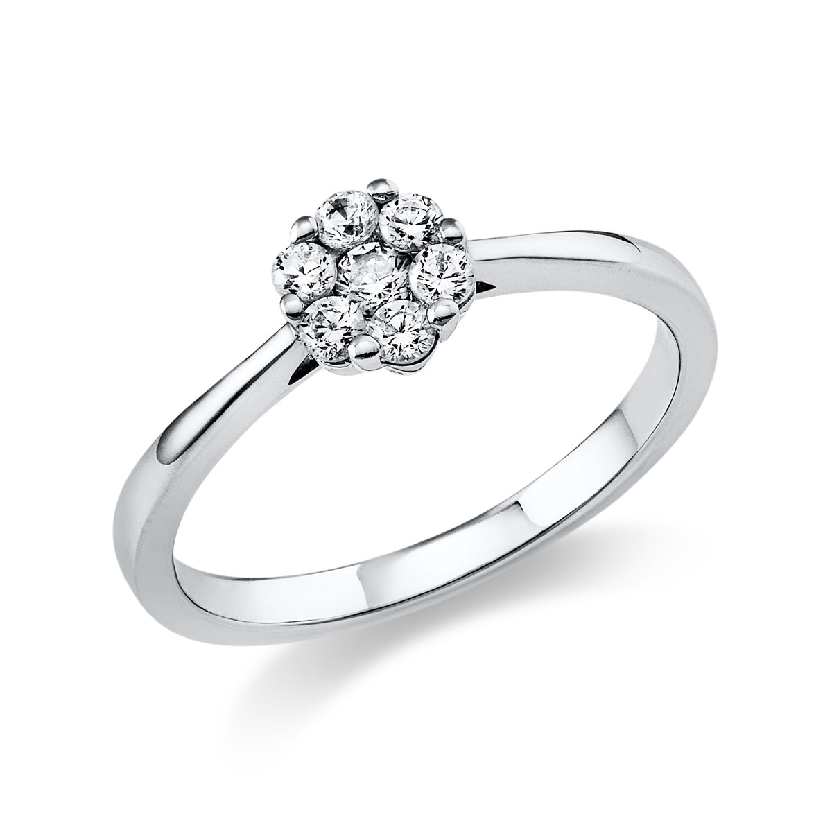 diamond full cut  illusion classic ring in platinum
