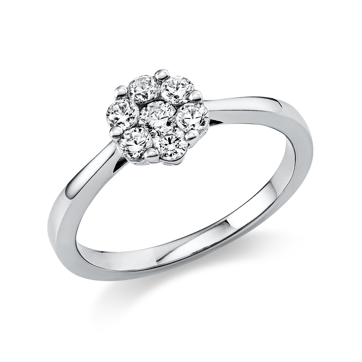 diamond full cut  illusion classic ring in platinum