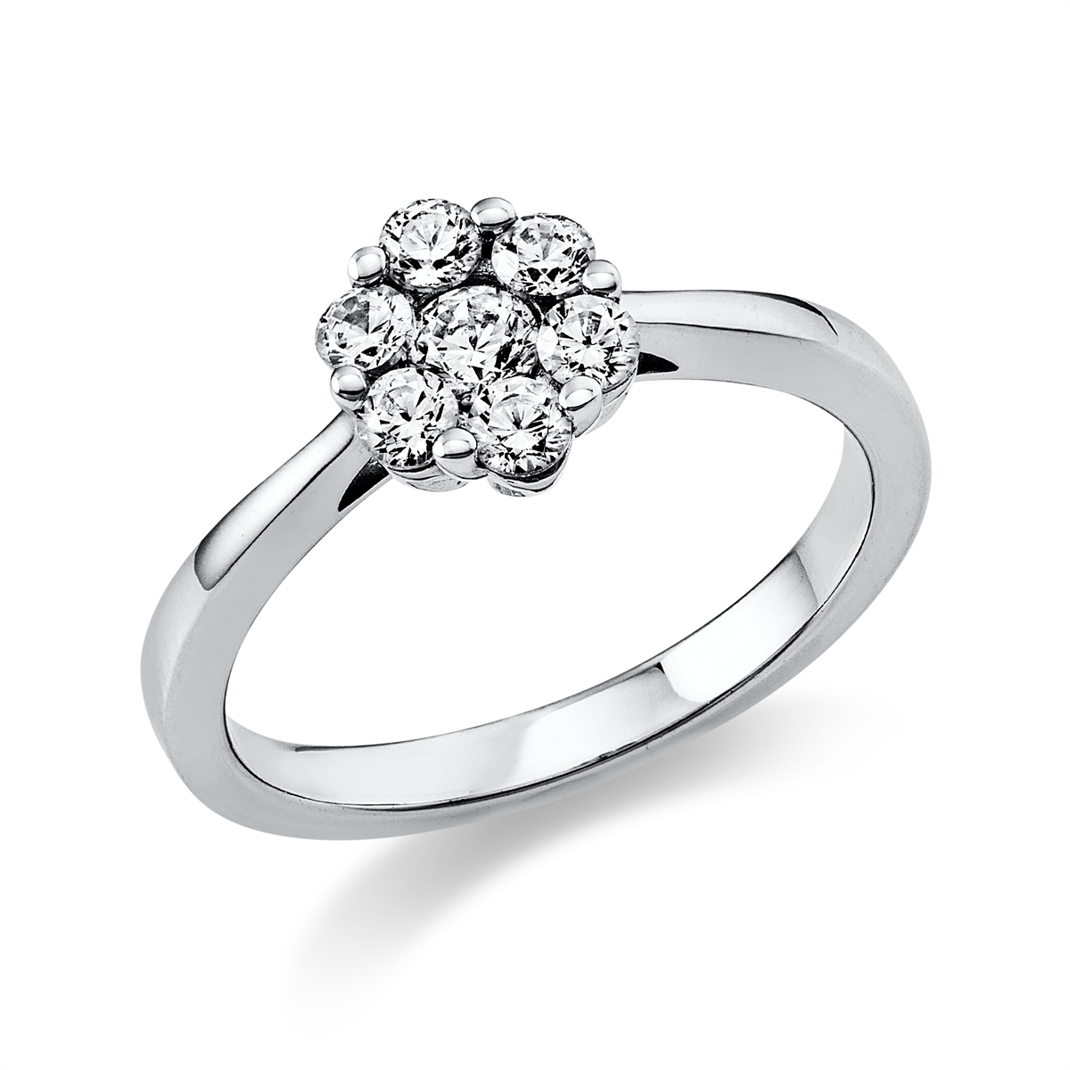 diamond full cut  illusion classic ring in platinum