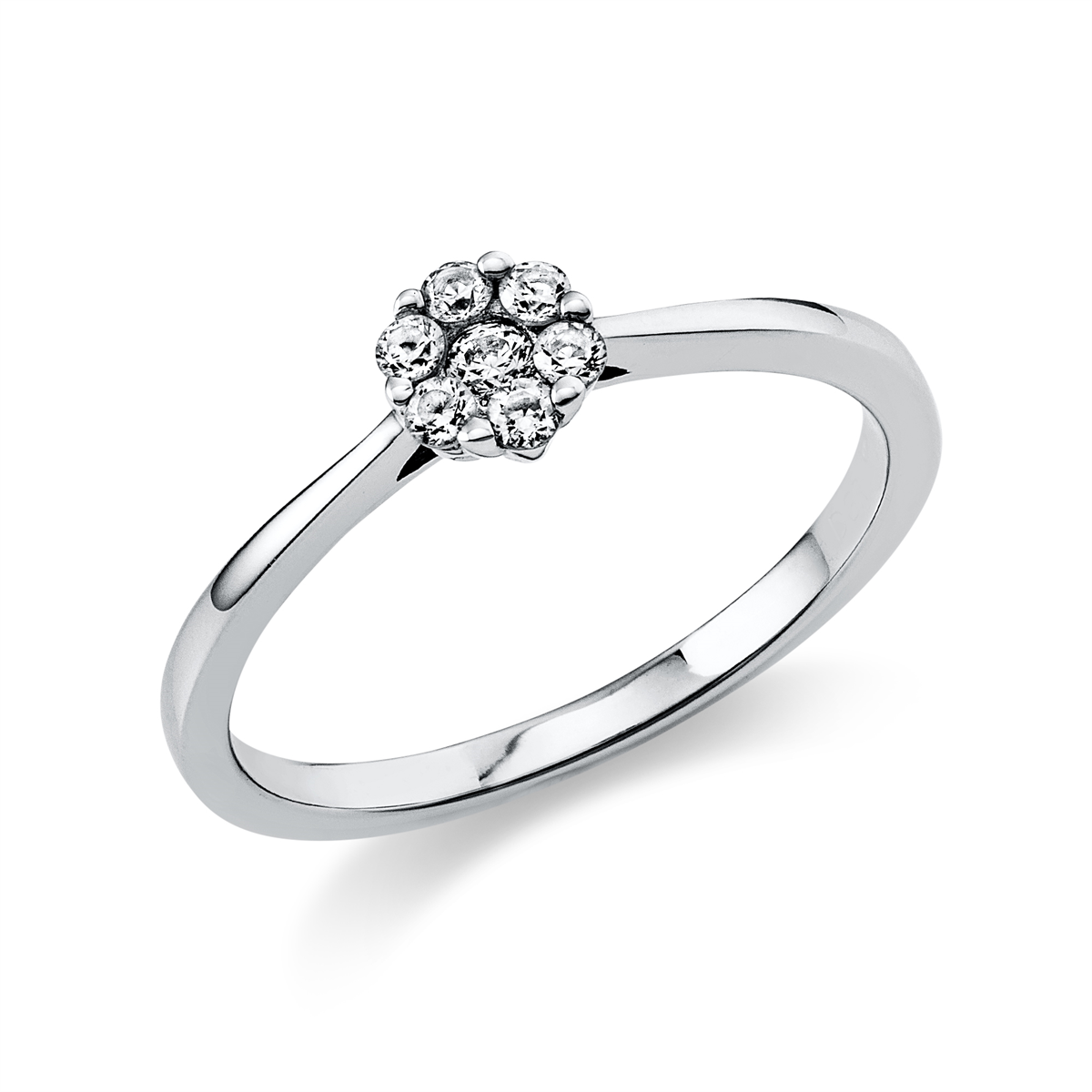 diamond full cut  illusion classic ring in white gold