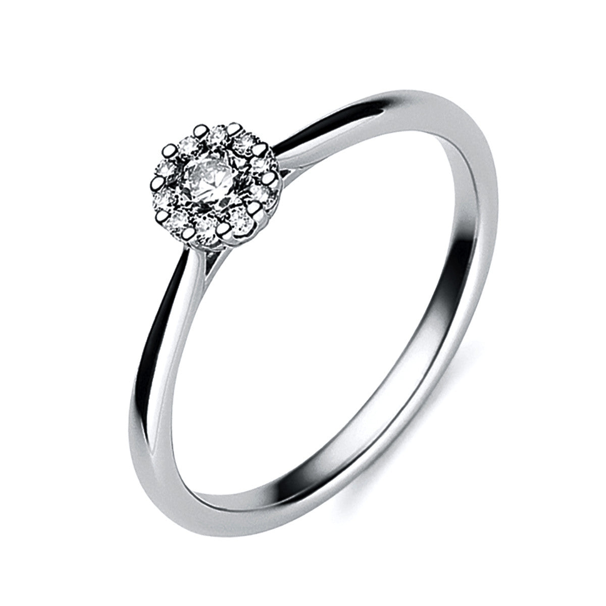 diamond full cut  illusion classic ring in white gold