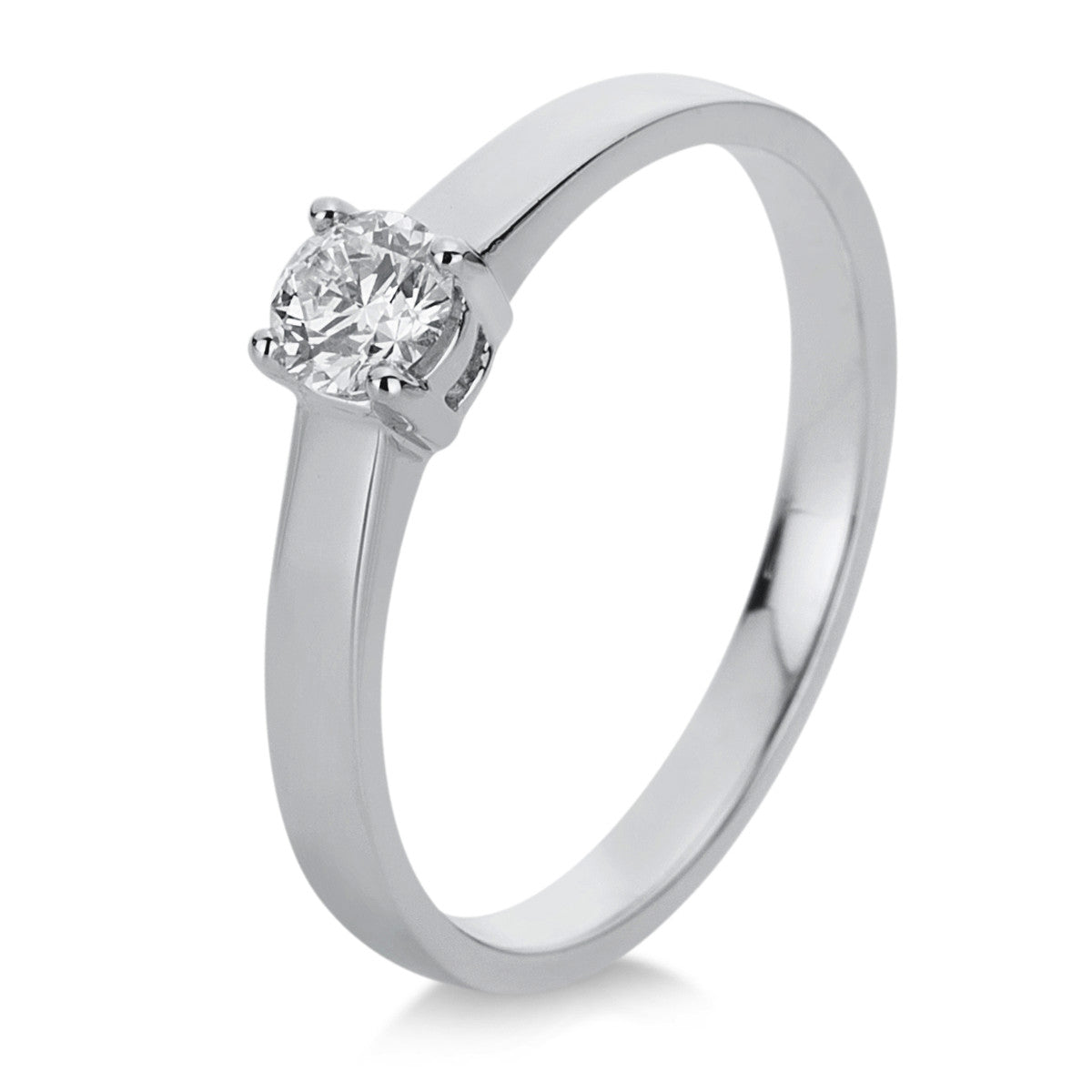 diamond full cut  solitaire ring in white gold