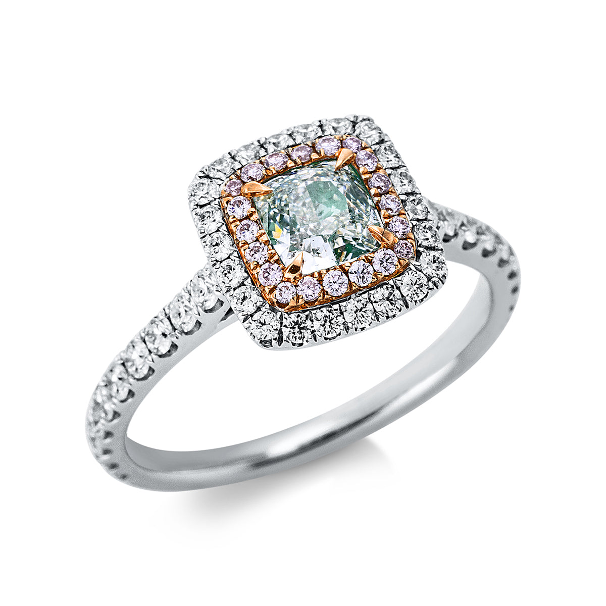 Ring met gekleurde diamanten - 1BD43