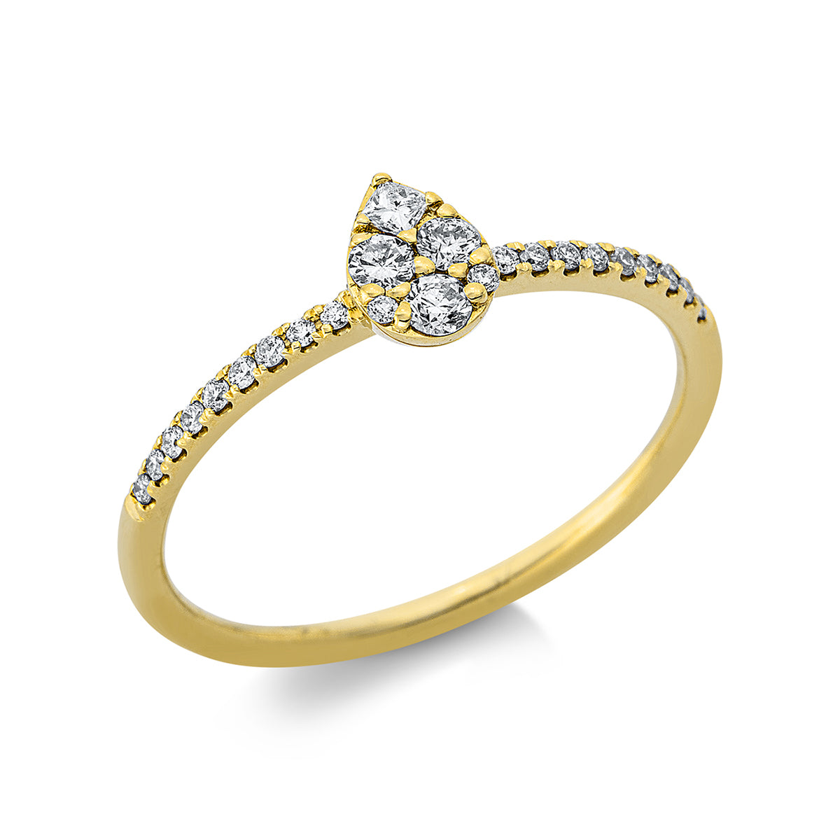 diamond full cut  illusion classic ring in yellow gold