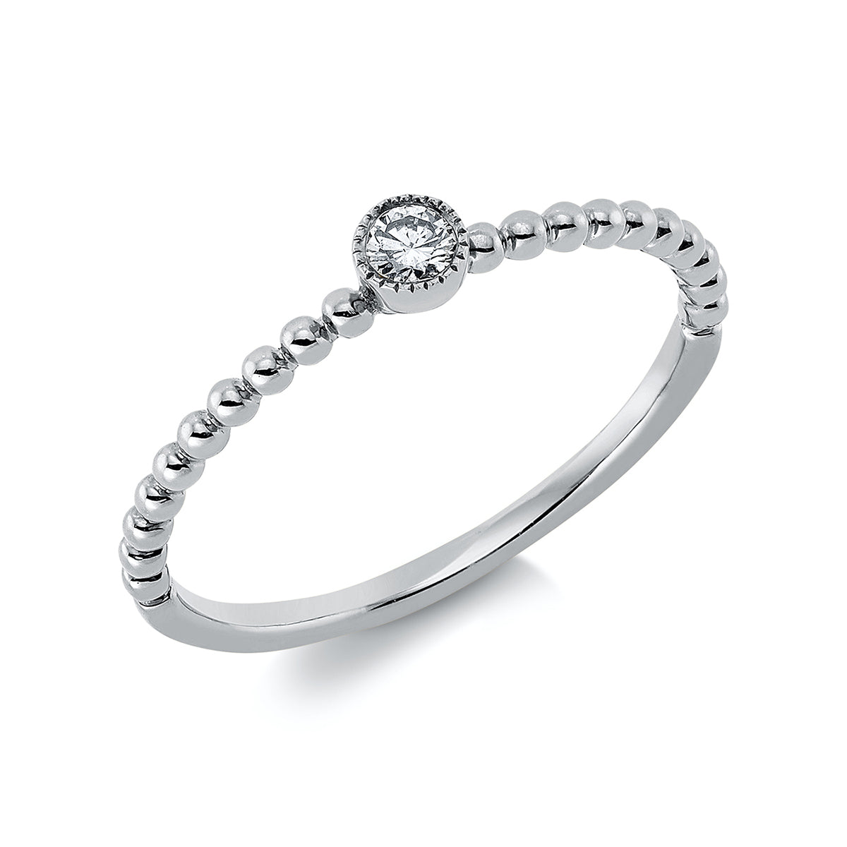 diamond full cut  solitaire ring in white gold