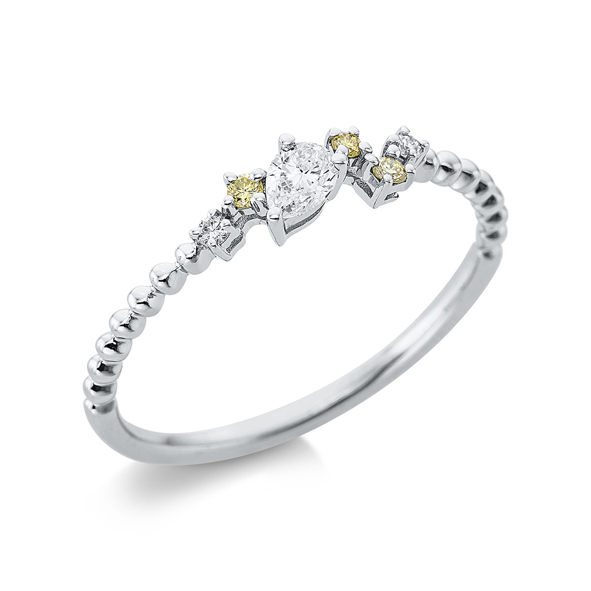 diamond full cut  modern woman ring in white gold
