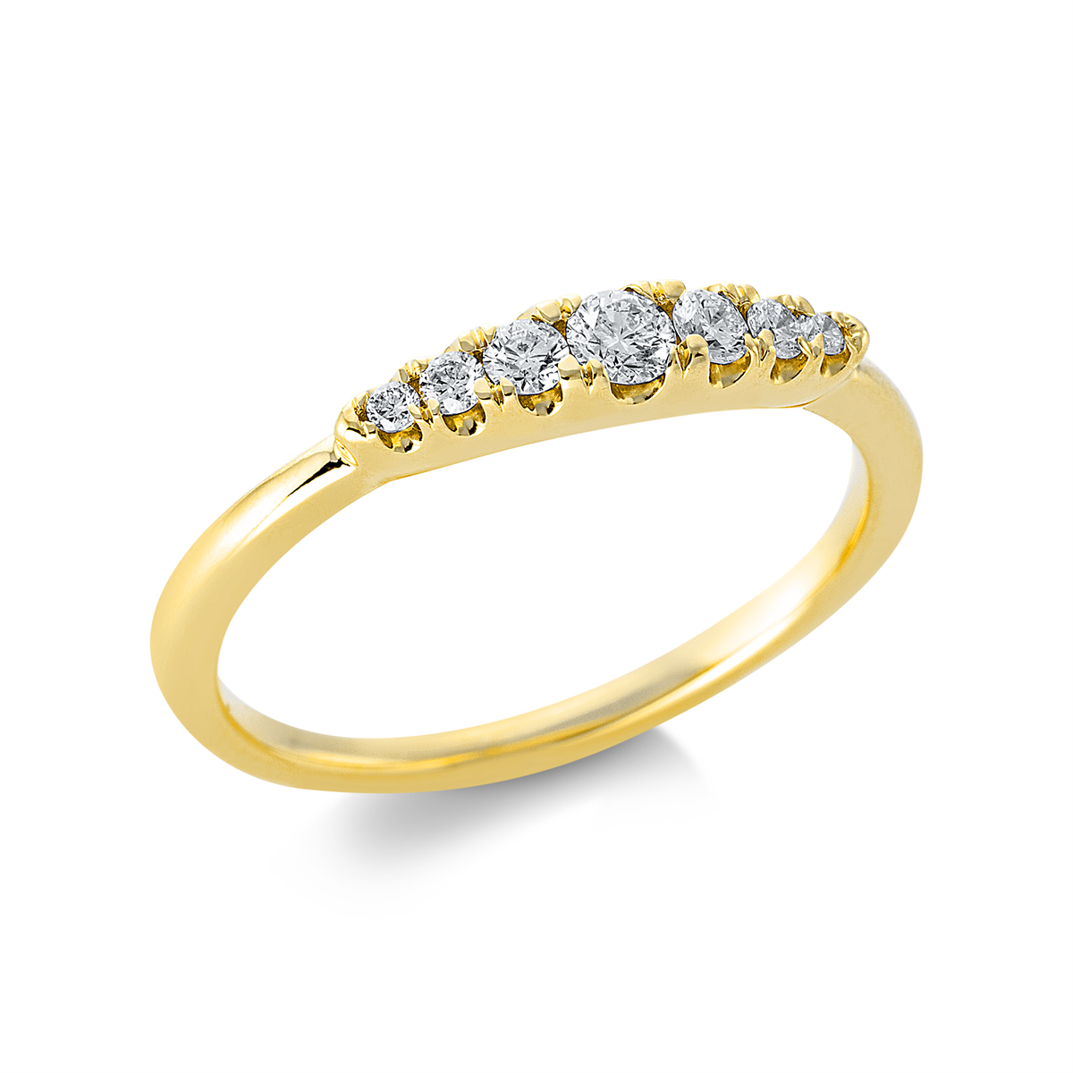 diamond full cut  modern woman ring in yellow gold