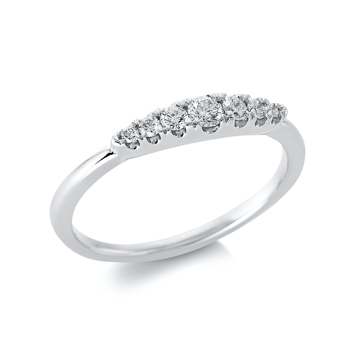 diamond full cut  modern woman ring in white gold